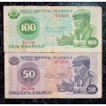ANGOLA SET 100 KWANZA & 50 KWANZA 1979 (1 BID TAKES ALL)
