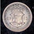 S A UNION SILVER 2 1/2 SHILLINGS 1942 GOOD CONDITION