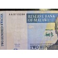 MALAW SET 200 KWACHA AA & 50 KWACHA 1997 (1 BID TAKES ALL)