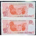 ARGENTINA 1 PESOS IN SEQUENCE73.163.804-803A - 1983-1984 ND (1 BID TAKES ALL)