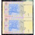 UKRAINE 1 HRYVEN CLOSE IN SEQUENCE UNC (1 BID TAKES ALL)