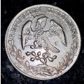 MEXICO SILVER 8 REALES 1885 - EAGLE WITH SNAKE ON CACTUS - 8R.Z.1885.I.S.10D.20G. ZACATECAS MINT
