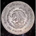 MEXICO SILVER 1 PESO 1961 - EAGLE WITH SNAKE ON CACTUS - MEXICO CITY MINT