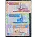 LIBYA SET 5 DINARS 2004 - 1 DINAR 1993 & 1/4 DINAR 2002 (1 BID TAKES ALL)