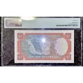 RHODESIA PMG GRADED REPLACEMENT 2 DOLLARS 1979 - X/1 - GRADED CHOICE UNC 64 WTM ZIM BIRD