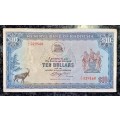 RHODESIA REPLACEMENT 10 DOLLARS 1979 -- Z/1 - 029568 WTM ZIM BIRD