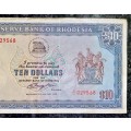 RHODESIA REPLACEMENT 10 DOLLARS 1979 -- Z/1 - 029568 WTM ZIM BIRD
