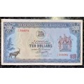 RHODESIA 10 DOLLARS 1979 ZIM BIRD WTM J/53
