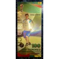 WORLD CUP FOOTBALL - 100 GOAL - COLORIZED GOLD FOIL999 CARD -AMAZING ART -