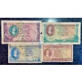 SET OF VARIOUS GOVERNORS & DECIMALS R20-D1 TO R1 - G RISSIK & MH DE KOCK 1961-1962(1 BID TAKES ALL)