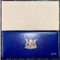 S A MINT PROOF SET 1977 WITH SILVER R1 TO 1/2 CENT IN BLUE S A MINT BOX WITH ORIGINAL COVER
