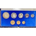 S A MINT PROOF SET 1977 WITH SILVER R1 TO 1/2 CENT IN BLUE S A MINT BOX WITH ORIGINAL COVER