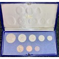 S A MINT PROOF SET 1970 WITH SILVER R1 TO 1/2 CENT IN BLUE S A MINT BOX WITH ORIGINAL COVER