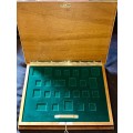 SOUTH AFRICA EARLY STAMP COLLECTION - LOVELY EMPTY WOODEN CASE PLUS KEY
