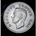 S A UNION SILVER 5 SHILLINGS 1950 MINTAGE ONLY 84454 - SILVER 80% GOOD CONDITION