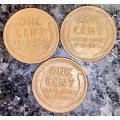 U S A SET WHEAT PENNYS 1923, 1928 & 1929 (1 BID TAKES ALL)