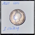GREAT BRITAIN SILVER 1 SHILLING 1827 STERLING SILVER IN COIN FLIP