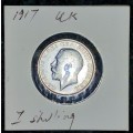 GREAT BRITAIN SILVER 1 SHILLING 1917 STERLING SILVER IN COIN FLIP