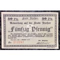 GERMANY - ITZEHOE - 50 PFENNIG 1918 UNC NOTGELD (EMERGENCY MONEY) AMAZING ART -