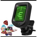 Accurate Clip-On Guitar Tuner With 360-Degree Rotatable Digital Display