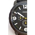 PLS READ DESCRIPTION - FOSSIL NATE STAINLESS STEEL ION-PLATED MENS WATCH - 50mm (JR1425)