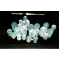 ARTINI CRAFTS - 21 Pcs Round Faceted Untreated Aquamarine Beads - 61.53ct - From 6.1 - 9.8mm