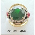 Stunner!! Large Victorian Era Style, Antique Ring - #8 - All stones are Simulated - ROUND