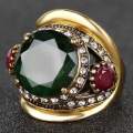 Stunner!! Large Victorian Era Style, Antique Ring - #8 - All stones are Simulated - ROUND