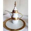 Vintage Turkish Style Tea Set from Limoges France - Coquet Pattern - Double Gilt - Marked - VGC