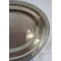 Vintage Heavy and Large Pewter Tray with Engraved Edges