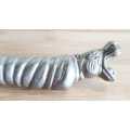 Incredible 820g Pewter Detailed Hippo Handles and Stainless Steel Carving Set