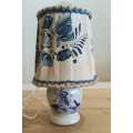 Unusual Vintage Working Delft Lamp with its Shade