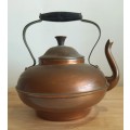26x23 Vintage Copper Tea Pot with Wooden Handle - Needs a Good Clean