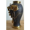 Impressive 19th Century Japanese Bronze Grape Vase from Meiji Era - Marked