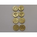 One Pound Coin set  (Eight coins), British, Circulated - As per image - Bid per coin!