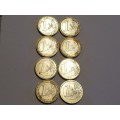 One Euro coin set (eight coins), Europe, Circulated - As per image - Bid per coin!