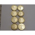 One Euro coin set (eight coins), Europe, Circulated - As per image - Bid per coin!