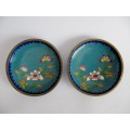 Pair of Antique (Meiji Period c1900) Cloisonne Small Dishes