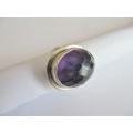 Vintage Natural Amethyst Stone in Sterling Silver Ring