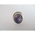 Vintage Natural Amethyst Stone in Sterling Silver Ring