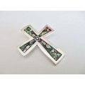 Rare! Lovely Mexico Sterling Silver Cross Brooch