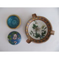 Vintage Oriental Cloisonne Container and Ashtray