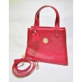 Vintage French Charles Louvier Red Leather Handbag
