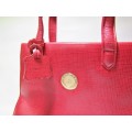 Vintage French Charles Louvier Red Leather Handbag