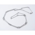 A Stunning Twisted Panel Design Long Necklace in Sterling Silver