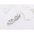 Lovely Dainty Sterling Sivler CZ Pendant On Chain in Sterling Silver.