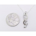 Lovely Dainty Sterling Sivler CZ Pendant On Chain in Sterling Silver.
