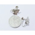 A Lovely Pair of Vintage Leaf Design Screw Back  Earrings in Sterling silver