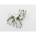 Lovely Vintage  Brooch Made up With Two Bambi`s in Sterling Silver