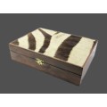 Bespoke Suede, Solid Wood & Zebra Leather Coffee Table  Box